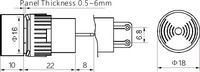 ONPOW 16mm ronde buzzer bouton-poussoir (LAS1-AY-B) (Dia. ROHS,REECH, livraison gratuite, 16mm