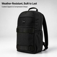 Sac à dos unisexe en polyester balistique résistant à l'eau, multi-compartiments, pour trajets quotidiens, avec panneau avant en maille nid d'abeille