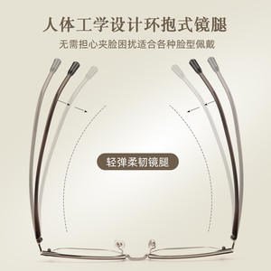 Monture de lunettes rectangulaire pour homme Danyang 98337, monture intégrale légère avec verres en résine, style rétro professionnel - Product Image 5