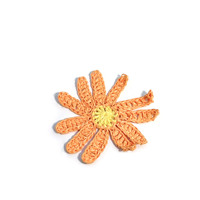 Appliques florales au crochet faites à la main, patchs de fleurs en raphia tressé pour l'artisanat et la décoration, projets DIY