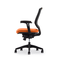 Silla de Oficina Ergonómica Giratoria con Respaldo Medio y Reposabrazos Ajustables, Silla de Escritorio para Computadora con Estándar de Seguridad