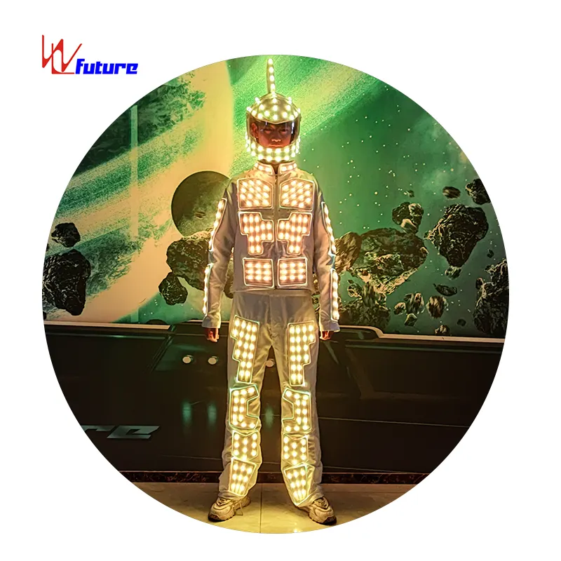 Programming LED Light Tron Dance Suits LED Robot Costume Entertainment Glow Party Dance Clothing