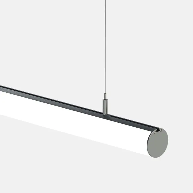 Simple linear led pendant light modern liner light with adjustable cord suspension hanging lamp for office commercial industrial