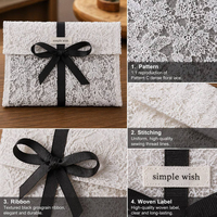Pochette à bijoux en dentelle florale de luxe, sac cosmétique esthétique en dentelle, sac cadeau pour mariage, pochette d'emballage cadeau pour femmes