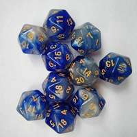 D20 Dadu Langit Berbintang Dua Warna DND Game Akrilik Digital Set Dadu Polihedral Dadu RPG Kustom Polihedral