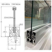 Pince de fixation au sol pour garde-corps de balcon en verre sans cadre, profilé en U en aluminium, pour projets de terrasses