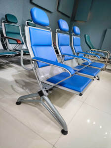 Silla de Infusión Acolchada Moderna de <span class=keywords><strong>5</strong></span> Plazas con Reposabrazos de Acero Inoxidable para Recepción de Hospital, Salas de Espera y Laboratorios de Flebotomía - Product Image 5