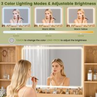 Coiffeuse minimaliste avec miroir LED, 10 tiroirs, table de maquillage et station de charge pour femmes et filles, chambre à coucher