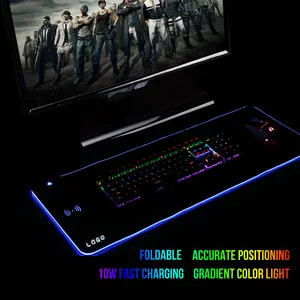 Alfombrilla de ratón ergonómica de dibujos animados personalizada, con soporte de carga inalámbrica Rgb para portátil, Pc, juego impermeable