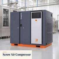 Compresseur d'air industriel à vis avancé de 75 kW, grand compresseur rotatif avec une pression de 10 bars pour l'alimentation en air des usines