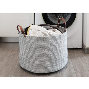 <span class=keywords><strong>Panier</strong></span> à jouets lavable en machine, grand <span class=keywords><strong>panier</strong></span> de rangement en corde de coton durable pour serviettes, tapis de yoga - Product Image 5