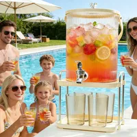 Distributeur de boissons froides écologique 5L/35L avec robinet, grande capacité, pour bière et jus, facile à nettoyer, idéal pour les fêtes estivales et la cuisine