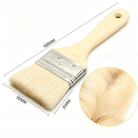 Pinceau professionnel industriel pour peinture lisse, manche ergonomique en bois massif, poils sans traces pour sols (6 poils)