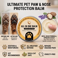 Baume Apaisant pour Pattes de Chien au Beurre de Karité, Crème Non Grasse pour Soins des Pattes d'Animaux, Soulagement de l'Hyperkératose, Réparation Profonde, Marque Privée