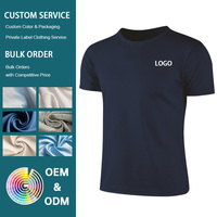 Camiseta Deportiva Unisex de Poliéster para Hombre, con Logotipo Personalizado, Estampado Sólido, para Verano, Correr, Etiqueta en Blanco, Método de Impresión Digital
