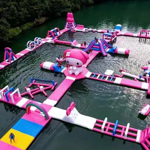 Parque aquático inflável para adultos, zona de jogos de trampolim comercial personalizada de fábrica profissional para crianças