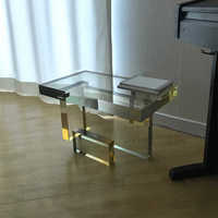 Nouvel arrivage Bureau en acrylique de style luxe doré dégradé à usage domestique Table d'étude en acrylique simple au design moderne