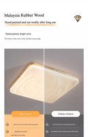 Plafonnier intelligent en bois massif 96W, design moderne ciel étoilé, indice de protection IP33, lampe LED pour salon, chambre, maison entière, couvercle en acrylique
