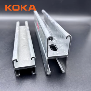 เหล็กชุบสังกะสีแบบจุ่มร้อน KOKA เคลือบผงสีดำ รางเหล็กยูนิสตรัทคู่ - Product Image 3