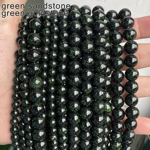 Groothandel Ronde Gepolijst Blauw, Rood, Groen Goudsteen Kralen, Helende Zandsteen Kralen Voor Diy Armbanden, 4/6/8/10/12Mm, 36Cm Streng - Product Image 3