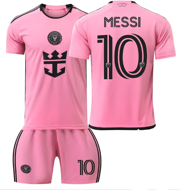 BTG INTER 23 MESSI 10# Soccer jersey MIAMI Pink Black Jersey uniforms Soccerwear Kit