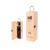 Caixa de Presente de Vinho de Madeira Personalizada com Alça de Corda Trançada e Embalagem Vintage, Ideal para Casamentos e Festas