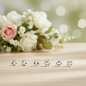 Boucles d'oreilles clous classiques en zircon taille brillant rond 7 mm, sertissage griffe, bijoux de mode pour femme, matériau alliage - Product Image 2