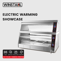 Vitrine chauffante électrique commerciale 1200 mm 2 kW, armoire de présentation chauffée en acier inoxydable, chauffe-plats pour restaurant