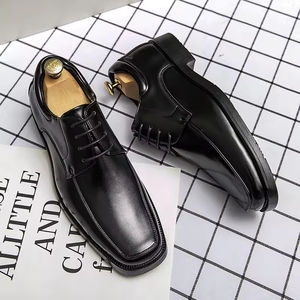 Nouvelle tendance : Chaussures en cuir brillant pour homme, style sportif britannique, décontractées à lacets, pour l'automne et l'hiver - Product Image 4