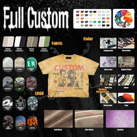T-shirt homme délavé au soleil, 300 g/m², 100 % coton, imprimé graphique, coupe ample, effet vieilli, style streetwear, sur mesure