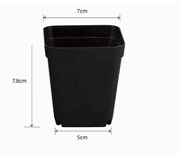 Pot Pembibitan Persegi Plastik Hitam Ukuran 7cm untuk Menanam Bibit