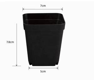 <span class=keywords><strong>Macetas</strong></span> Cuadradas de Plástico Negras de 7 cm para Vivero, para Cultivar Plántulas - Product Image 2