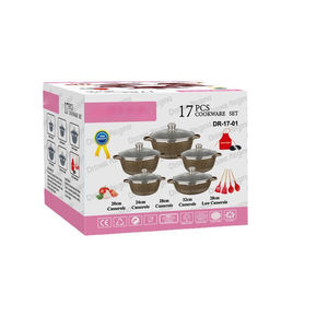 Juego de Utensilios de Cocina Antiadherentes de 17 Piezas, Oferta, Aleación de Aluminio, <span class=keywords><strong>Ollas</strong></span> Antiadherentes, Sartén, Cacerola de Granito Fundido a Presión - Product Image 5