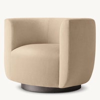 Ensembles d'ameublement de luxe OEM Chaise pivotante Austin Base en métal Module de salon Canapé simple Fauteuil souple tout compris