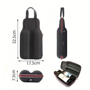 Sac cadeau en cuir PU personnalisé pour vin, porte-champagne, étui de rangement, sac isotherme antichoc pour vin, valise de voyage pour bouteille de vin en EVA - Product Image 4