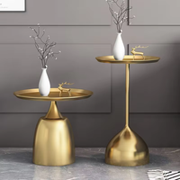Moderne runde goldene hohe Luxus Gold blau schwarz Ende elegante Metall Seite Design Tische Couch tisch für Wohnzimmer