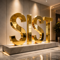 Grandes lettres lumineuses LED en acrylique dorées, numéros 50, 3 pieds et 4 pieds, pour publicité automobile, étanches IP65 et télécommandées