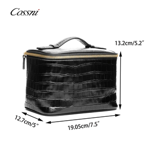 Top Quality Crocodile Leather Cosmetic Bag <strong>Pouch</strong> Fully Customized Portable Travel Large Capacity <strong>Vanity</strong> Bag Cases - Product Image 4