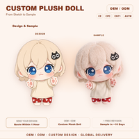 Poupée en peluche personnalisée en coton, mains en forme de patte de chat, cœur, yeux étoilés, collectionnable, vente en gros