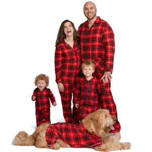 Pyjama de Noël d'usine famille correspondant buffle plaid vêtements de nuit parents-enfants pyjamas de nuit costumes bébé dormeur