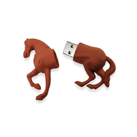 Nueva Memoria USB con Forma de Caballo de Dibujos Animados en PVC, 8GB 16GB 32GB, Unidad Flash 2.0, Pendrive Personalizado, Memorias USB