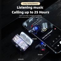 Écouteurs intra-auriculaires Bluetooth transparents TS200 pour le gaming, couleur personnalisable, réduction du bruit, micro pour appels, son stéréo HIFI, sans fil