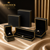 Coffret à bijoux noir de luxe, logo personnalisé, emballage cadeau haut de gamme pour bagues, colliers, boucles d'oreilles et bracelets