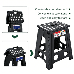 <span class=keywords><strong>Taburete</strong></span> Plegable de Plástico Negro de 39 cm de Altura para <span class=keywords><strong>Cocina</strong></span> y Jardín, <span class=keywords><strong>Taburete</strong></span> Plegable de Plástico Resistente con Asa de Transporte - Product Image 5