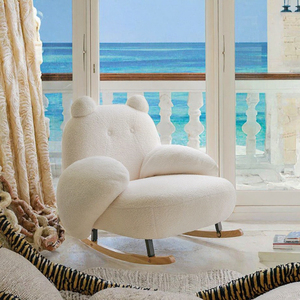 Fauteuil à bascule moderne et inclinable, best-seller, pour salon, chambre, balcon - Chaise de loisirs convertible en bois massif pour adultes - Product Image 3
