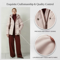 Veste d'hiver pour femmes, réversible, respirante, en duvet, avec capuche