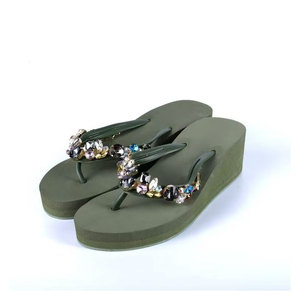 Nuove infradito da <span class=keywords><strong>donna</strong></span> con tacco alto per <span class=keywords><strong>pantofole</strong></span> Casual Design a zeppa con strass morbido in altezza e caratteristiche antiscivolo - Product Image 2