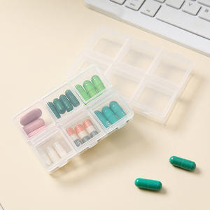 Scatola portaoggetti a 6 scomparti, grande e piccola, <span class=keywords><strong>trasparente</strong></span>, con strass, semplice, lunga, in plastica <span class=keywords><strong>trasparente</strong></span>, per la distribuzione di medicinali - Product Image 4