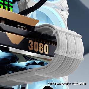 1x24ピン/2x4+4 EPS/3x6+<span class=keywords><strong>2</strong></span> PCI-E 30cm長さ16 AWG PSU延長ケーブルキット（コーム付き）-ホワイト - Product Image 6