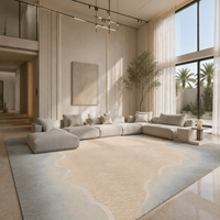 Tapis de luxe sur mesure, tufté à la main, résistant au feu, en laine de Nouvelle-Zélande, avec fil doré et mélange de soie de bambou, pour villa et hôtel de luxe modernes